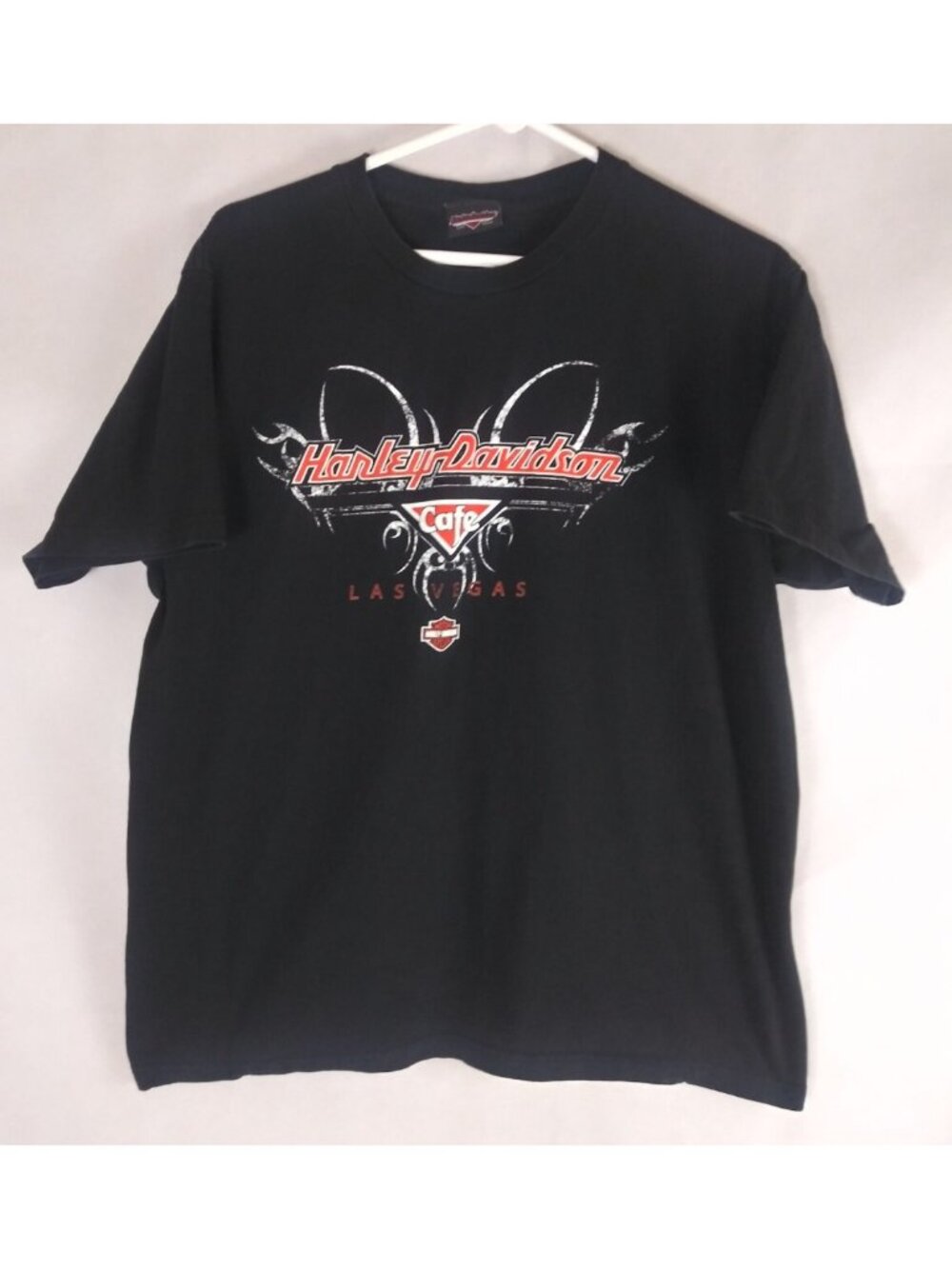 Harley Davidson Cafe Las Vegas Men's Black 100% Cotton Graphic T-Shirt Large